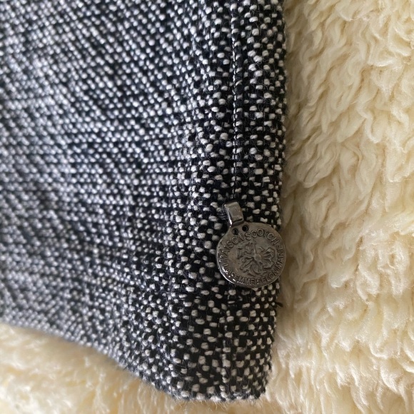 Tweed Black & Gray Shift Dress w/ Leather Trim - Picture 3 of 7